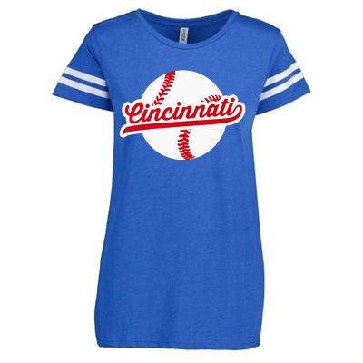 Cincinnati Baseball Vintage Ohio Pride Love City Red Enza Ladies Jersey Football T-Shirt