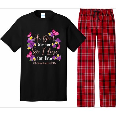 Christian Bible Verse 2 Corinthians 515 Flower Butterfly Pajama Set