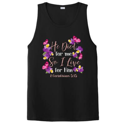 Christian Bible Verse 2 Corinthians 515 Flower Butterfly PosiCharge Competitor Tank