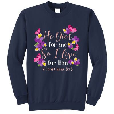 Christian Bible Verse 2 Corinthians 515 Flower Butterfly Sweatshirt