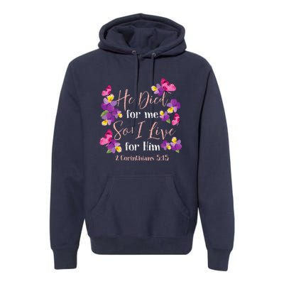 Christian Bible Verse 2 Corinthians 515 Flower Butterfly Premium Hoodie