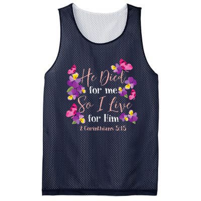 Christian Bible Verse 2 Corinthians 515 Flower Butterfly Mesh Reversible Basketball Jersey Tank