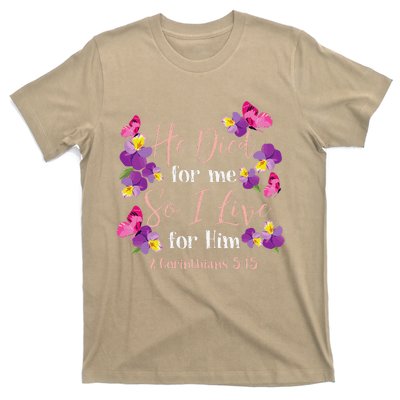 Christian Bible Verse 2 Corinthians 515 Flower Butterfly T-Shirt