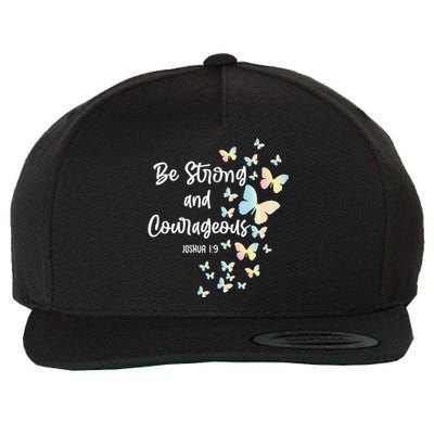 Christian Bible Verse Be Strong Joshua 19 Butterfly Wool Snapback Cap