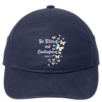 Christian Bible Verse Be Strong Joshua 19 Butterfly 7-Panel Snapback Hat