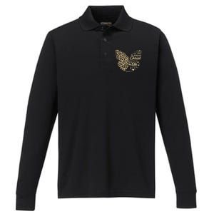 Christian Bible Verse Butterfly Cheetah Mom N Gift Performance Long Sleeve Polo