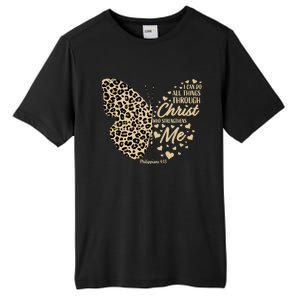 Christian Bible Verse Butterfly Cheetah Mom N Gift Tall Fusion ChromaSoft Performance T-Shirt