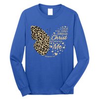 Christian Bible Verse Butterfly Cheetah Mom N Gift Long Sleeve Shirt