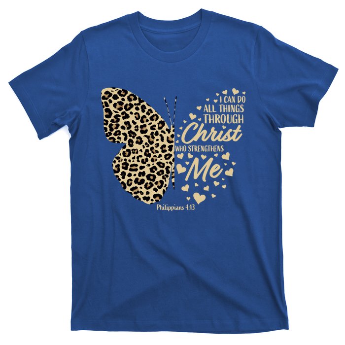 Christian Bible Verse Butterfly Cheetah Mom N Gift T-Shirt