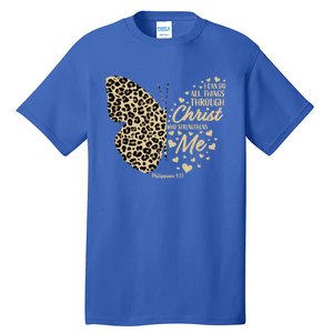 Christian Bible Verse Butterfly Cheetah Mom N Gift Tall T-Shirt