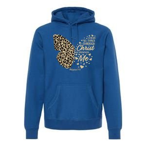 Christian Bible Verse Butterfly Cheetah Mom N Gift Premium Hoodie