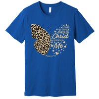 Christian Bible Verse Butterfly Cheetah Mom N Gift Premium T-Shirt