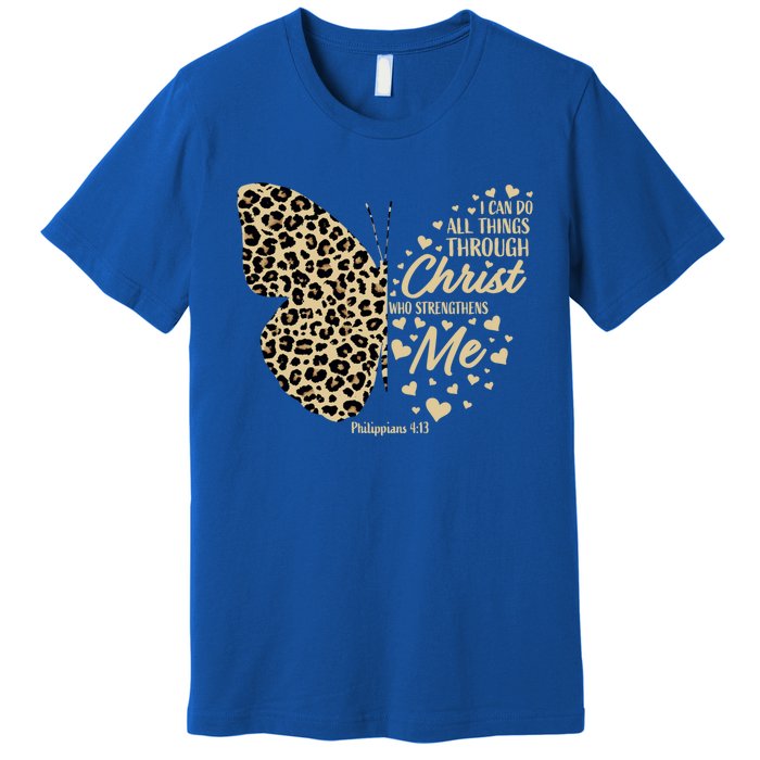 Christian Bible Verse Butterfly Cheetah Mom N Gift Premium T-Shirt