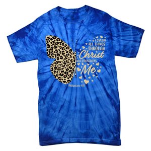 Christian Bible Verse Butterfly Cheetah Mom N Gift Tie-Dye T-Shirt