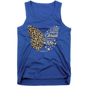 Christian Bible Verse Butterfly Cheetah Mom N Gift Tank Top