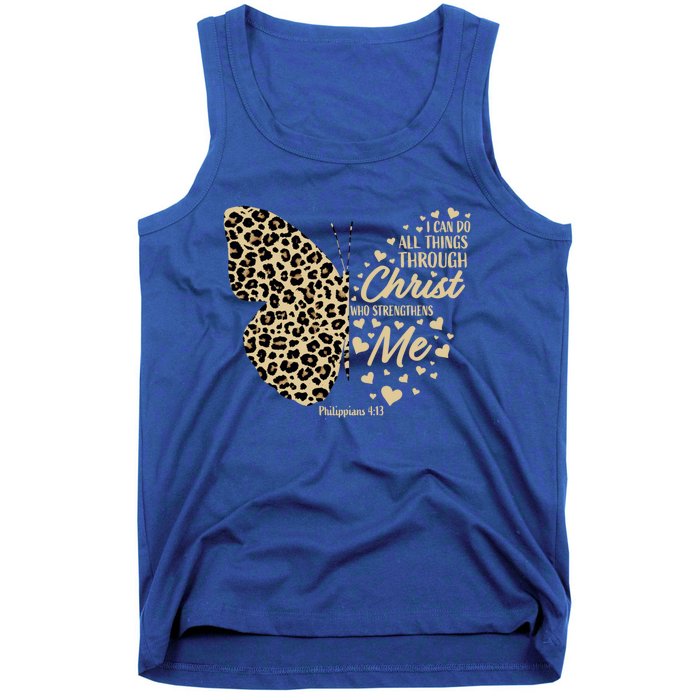 Christian Bible Verse Butterfly Cheetah Mom N Gift Tank Top