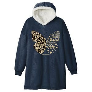 Christian Bible Verse Butterfly Cheetah Mom N Gift Hooded Wearable Blanket