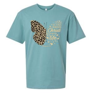 Christian Bible Verse Butterfly Cheetah Mom N Gift Sueded Cloud Jersey T-Shirt