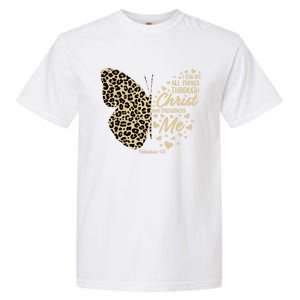 Christian Bible Verse Butterfly Cheetah Mom N Gift Garment-Dyed Heavyweight T-Shirt