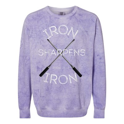 Christian Bible Verse Iron Sharpens Iron Prov 2717 Colorblast Crewneck Sweatshirt