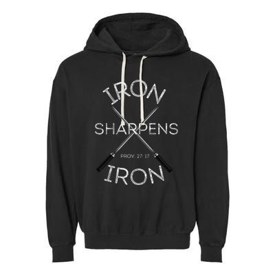 Christian Bible Verse Iron Sharpens Iron Prov 2717 Garment-Dyed Fleece Hoodie