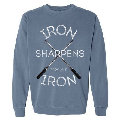 Christian Bible Verse Iron Sharpens Iron Prov 2717 Garment-Dyed Sweatshirt