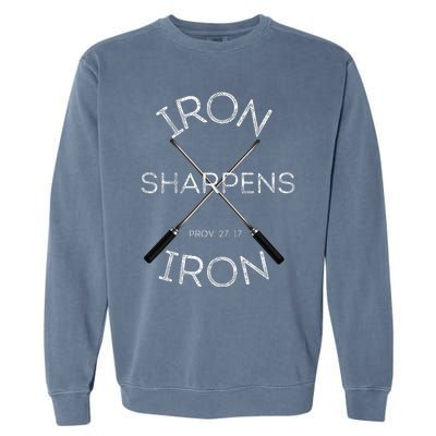 Christian Bible Verse Iron Sharpens Iron Prov 2717 Garment-Dyed Sweatshirt