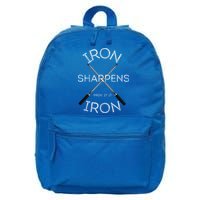 Christian Bible Verse Iron Sharpens Iron Prov 2717 16 in Basic Backpack