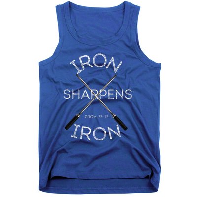 Christian Bible Verse Iron Sharpens Iron Prov 2717 Tank Top