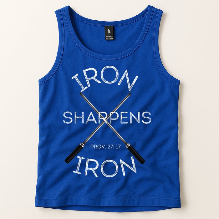 Christian Bible Verse Iron Sharpens Iron Prov 2717 Tank Top