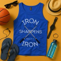 Christian Bible Verse Iron Sharpens Iron Prov 2717 Tank Top