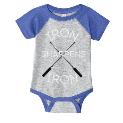 Christian Bible Verse Iron Sharpens Iron Prov 2717 Infant Baby Jersey Bodysuit