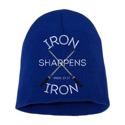 Christian Bible Verse Iron Sharpens Iron Prov 2717 Short Acrylic Beanie