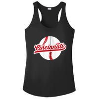 Cincinnati Baseball Vintage Ohio Pride Love City Red Zip Hoodie Ladies PosiCharge Competitor Racerback Tank