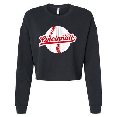 Cincinnati Baseball Vintage Ohio Pride Love City Red Zip Hoodie Cropped Pullover Crew