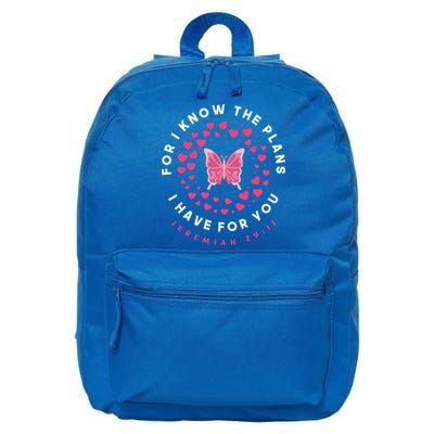 Christian Bible Verse Butterfly Christ Jesus Gift 16 in Basic Backpack