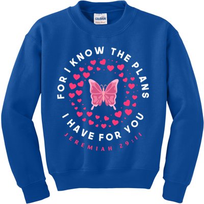 Christian Bible Verse Butterfly Christ Jesus Gift Kids Sweatshirt