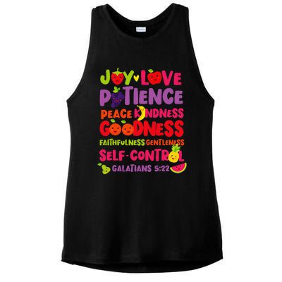 Christian Bible Verse Fruit Of The Spirit Galatians 522 Ladies PosiCharge Tri-Blend Wicking Tank