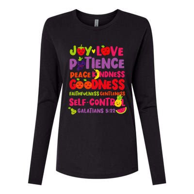 Christian Bible Verse Fruit Of The Spirit Galatians 522 Womens Cotton Relaxed Long Sleeve T-Shirt