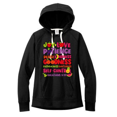 Christian Bible Verse Fruit Of The Spirit Galatians 522 Women's Fleece Hoodie