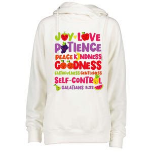 Christian Bible Verse Fruit Of The Spirit Galatians 522 Womens Funnel Neck Pullover Hood