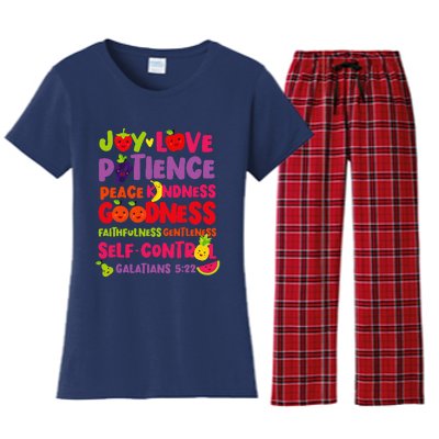 Christian Bible Verse Fruit Of The Spirit Galatians 522 Women's Flannel Pajama Set