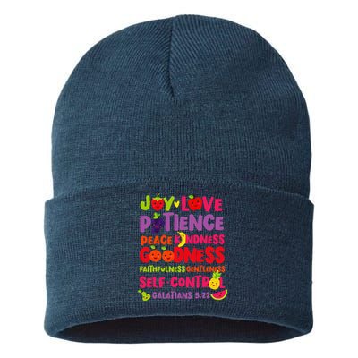 Christian Bible Verse Fruit Of The Spirit Galatians 522 Sustainable Knit Beanie