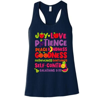 Christian Bible Verse Fruit Of The Spirit Galatians 522 Women's Racerback Tank