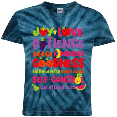 Christian Bible Verse Fruit Of The Spirit Galatians 522 Kids Tie-Dye T-Shirt