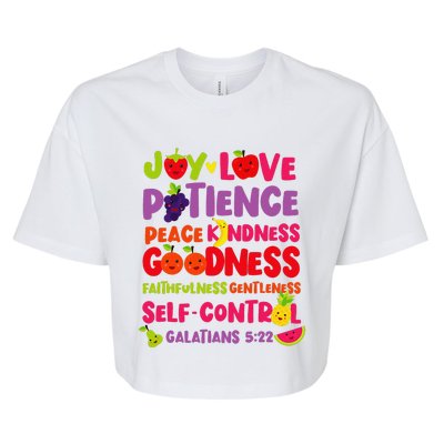 Christian Bible Verse Fruit Of The Spirit Galatians 522 Bella+Canvas Jersey Crop Tee