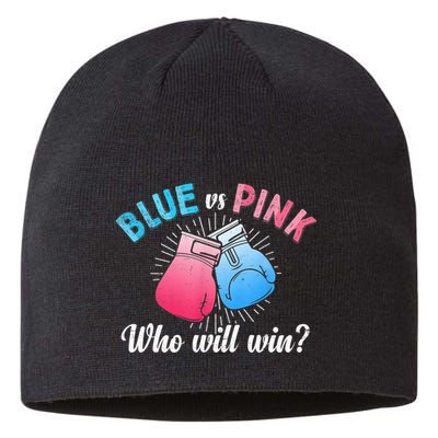 Cute Blue Vs Pink Gender Reveal Party Boxing Boxer Sustainable Beanie