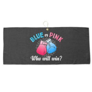 Cute Blue Vs Pink Gender Reveal Party Boxing Boxer Large Microfiber Waffle Golf Towel