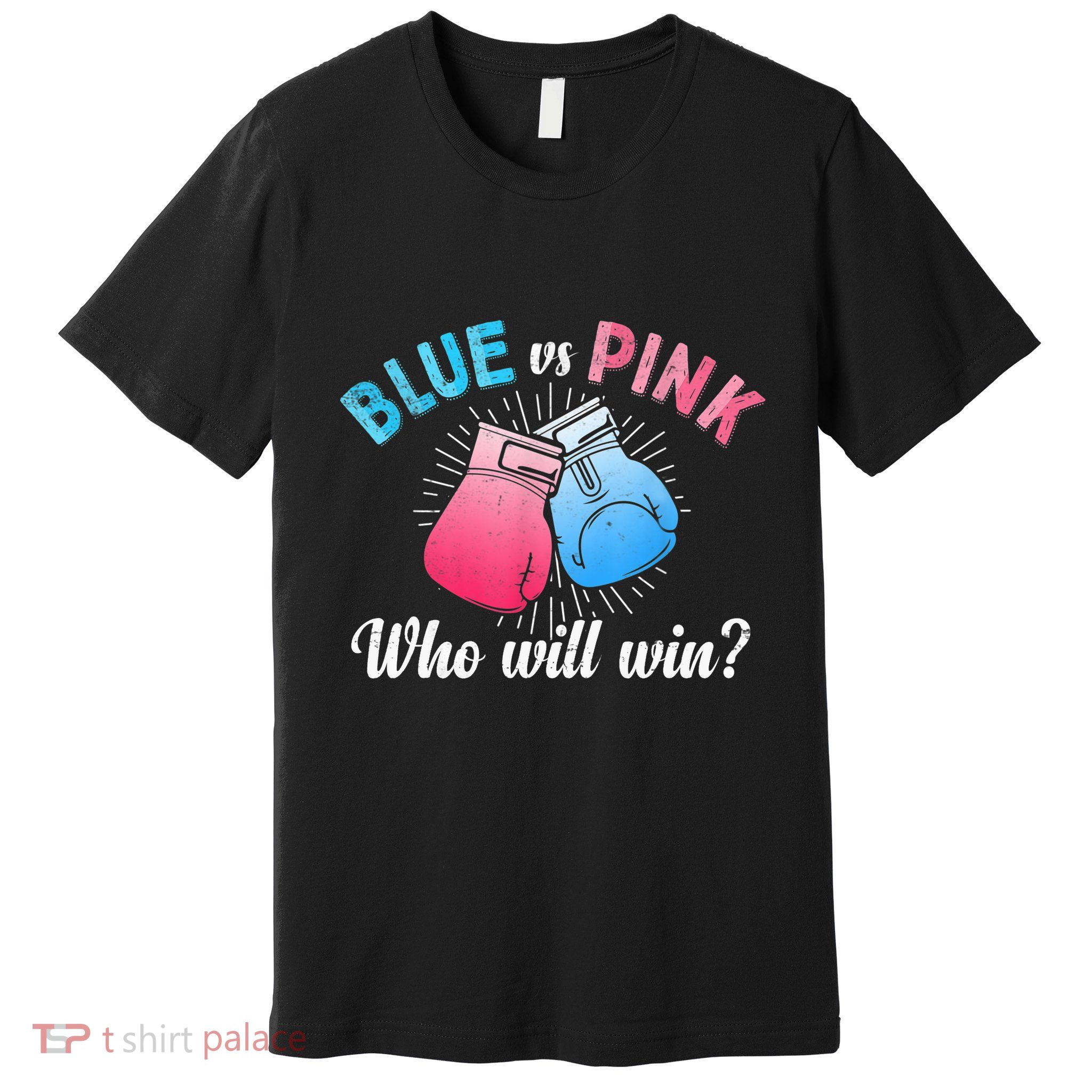 Cute Blue Vs Pink Gender Reveal Party Boxing Boxer Premium T-Shirt