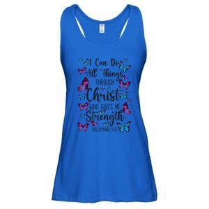 Christian Bible Verse Quote Butterfly Philippians 4:13 Gift Ladies Essential Flowy Tank